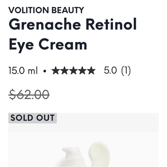 VOLITION BEAUTY Grenache Retinol Eye Cream 15.0 ml NEW - Picture 8 of 13